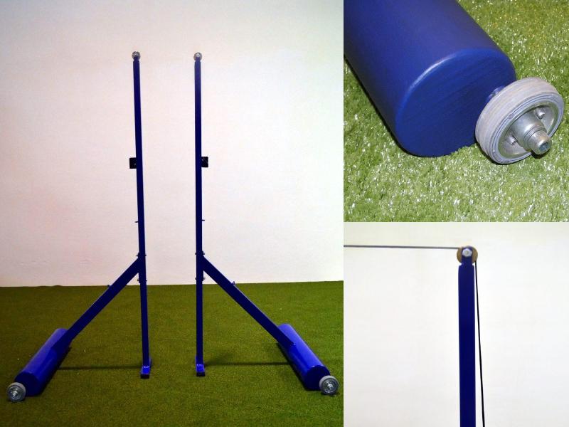 Badmintonové sloupky Fe, komaxit, mobilní, se závažím