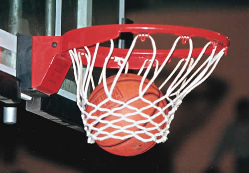 Basketbalová síť Anti-Whip z polyesterové šňůry, 6 mm, DIN EN 1270